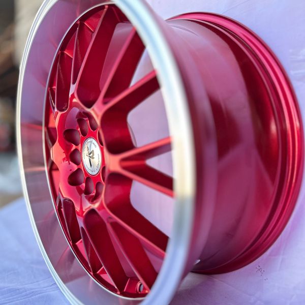 0414	R18 8J	5x100 / 5x114,3	ET38	73,1 	Candy Red Machined Lip