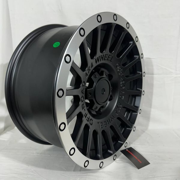 177206	R17 8,5J	ET0	110	6x139,7	MATTE BLACK MACHINED LIP