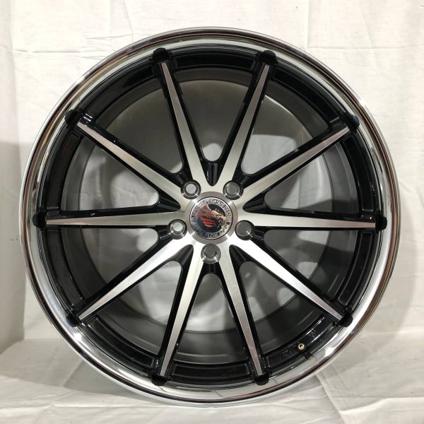 FA613R	R20 10J	ET38 5x112 / 5x114,3 (5X113.1) 73,1 PIANO BLACK DIAMOND-CUT MACHINED FACE+STAINLESS STEEL LIP