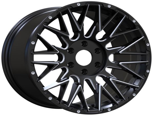 8411 R18 9J ET18 6x139,7 ЦО 106.1 Black +Milling spoke+Milling hole косячный!