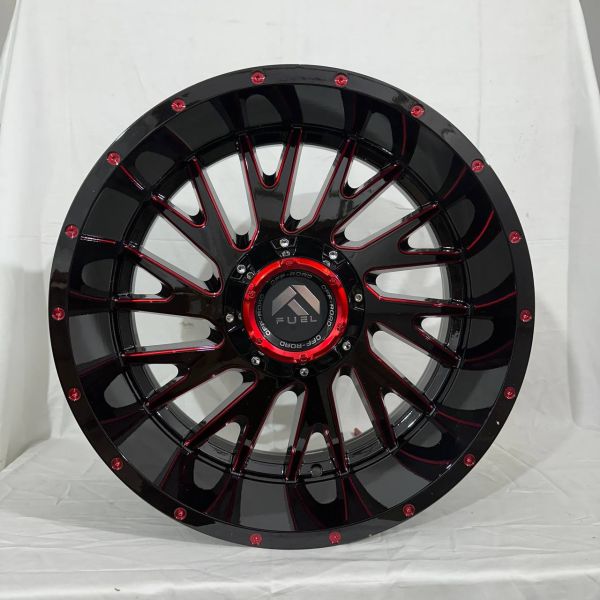 1078 D03 R20 10J 6x135 / 6x139,7	ET-12 ЦО 106,4 GLOSS BLACK CANDY RED MILLED