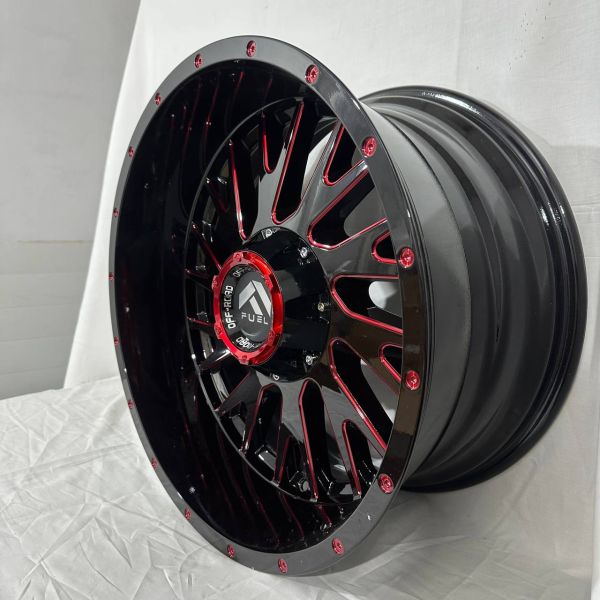 1078 D03 R20 10J 6x135 / 6x139,7	ET-12 ЦО 106,4 GLOSS BLACK CANDY RED MILLED