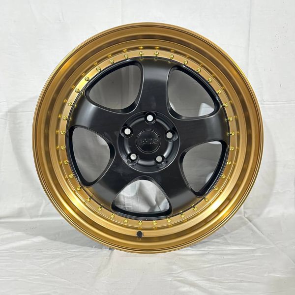 ks089 R19 8,5J 5x114,3 ET30 ЦО 67,1 SEMI MATT BLACK +BRONZE LIP +GOLD RIVET