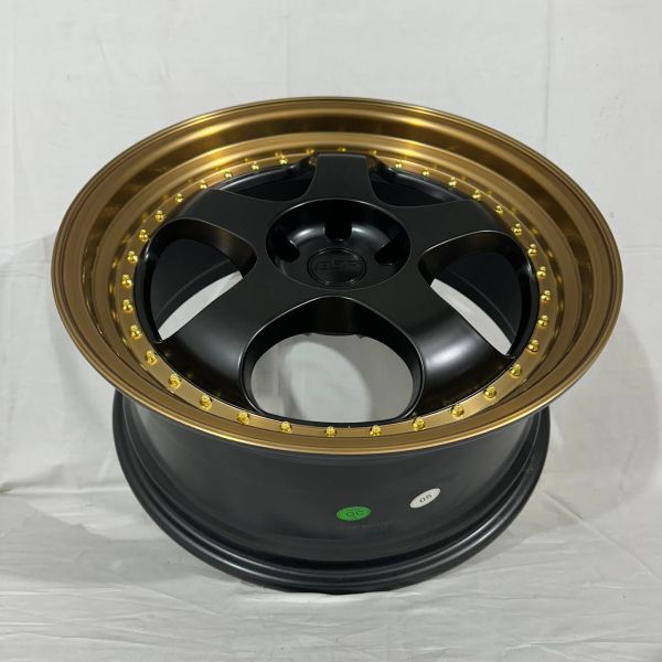 ks089 R19 8,5J 5x114,3 ET30 ЦО 67,1 SEMI MATT BLACK +BRONZE LIP +GOLD RIVET