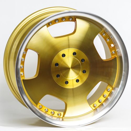 8х100/114,3 R17х8,5 СВ73,1 ЕТ40 DH rose gold machined lip+chrome rivets (передняя ось)