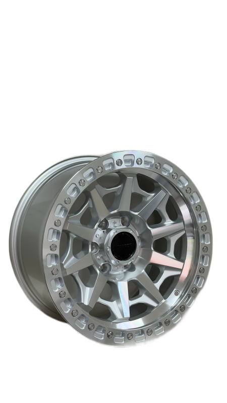 6х139,7 R17х9 СВ110,1 ЕТ0 LX166 Silver machined face+stainless steel rivets